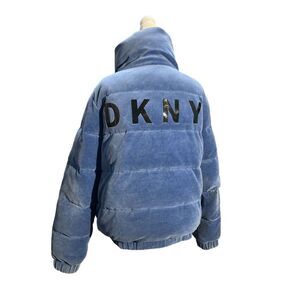 DKNY Sport Velour Puffer Jacket‎ DEEP Ocean Women's M